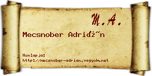 Mecsnober Adrián névjegykártya
